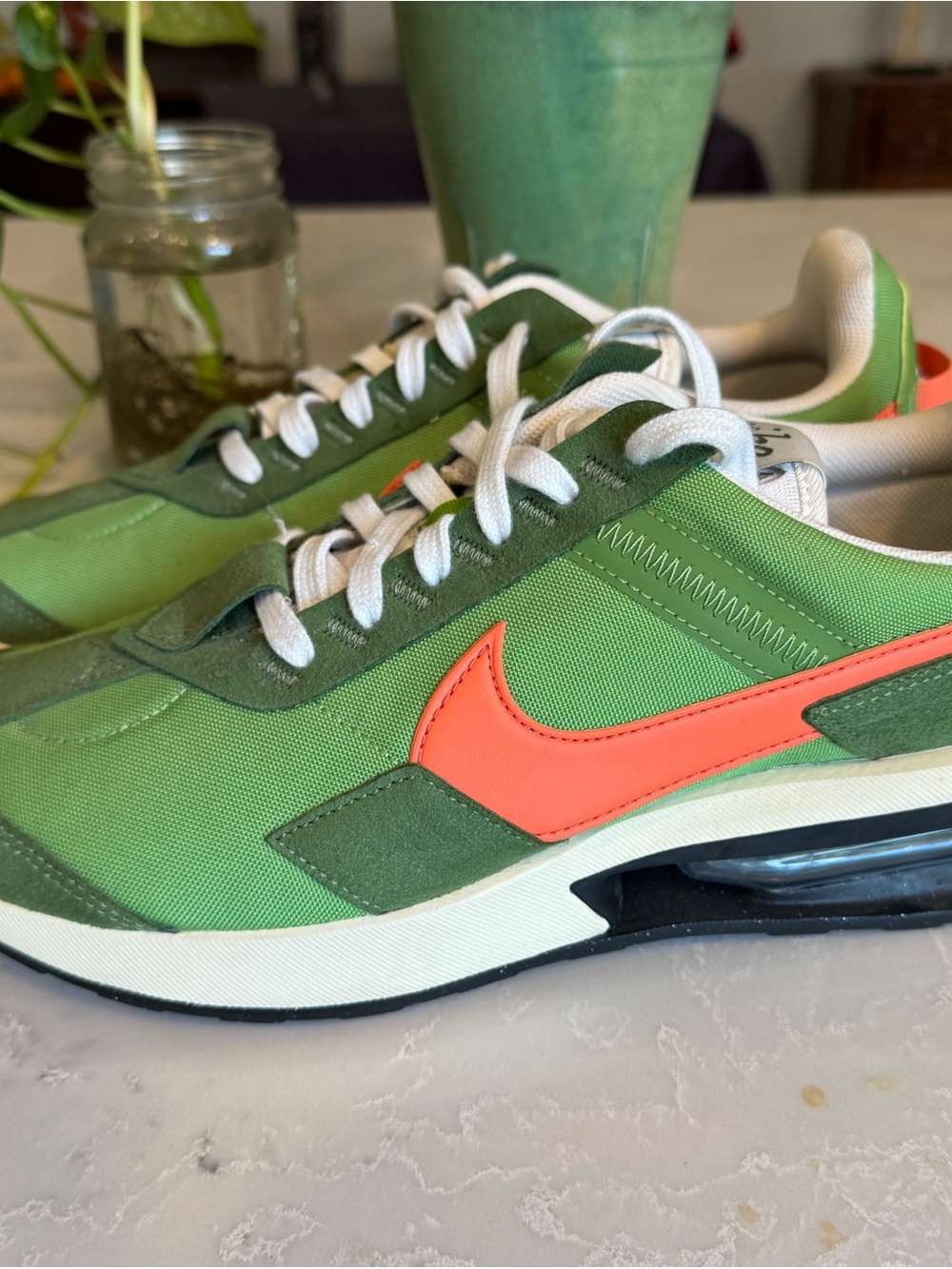 Nike Green and Coral Retro Runner